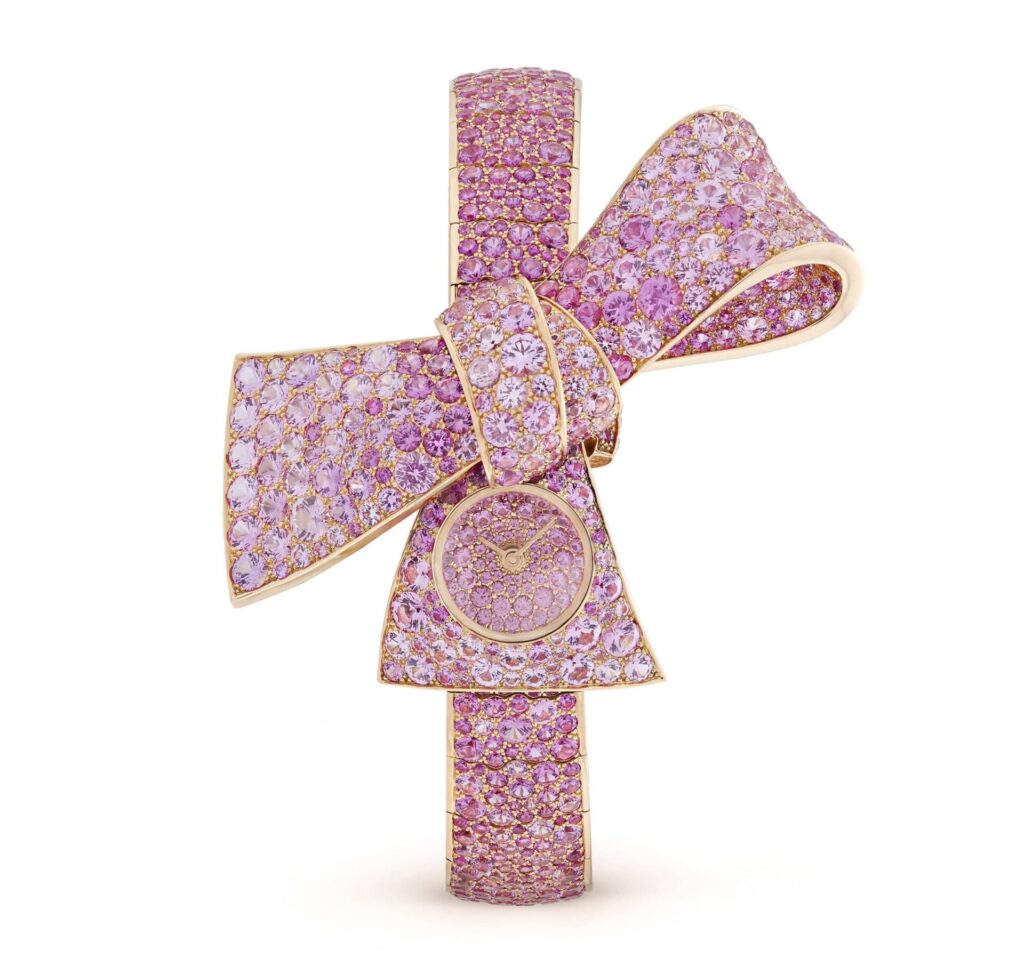 Van Cleef & Arpels revela su más brillante secreto / Patricia Olivares Taylhardat, Van Cleef & Arpels, Secret Ruban, Ruban Secret Saphirs Roses Watch, oro, 18 quilates, diamantes, zafiros, reloj, cuarzo, brazalete, navideña, joyería, savoir-faire, pulsera, brillante