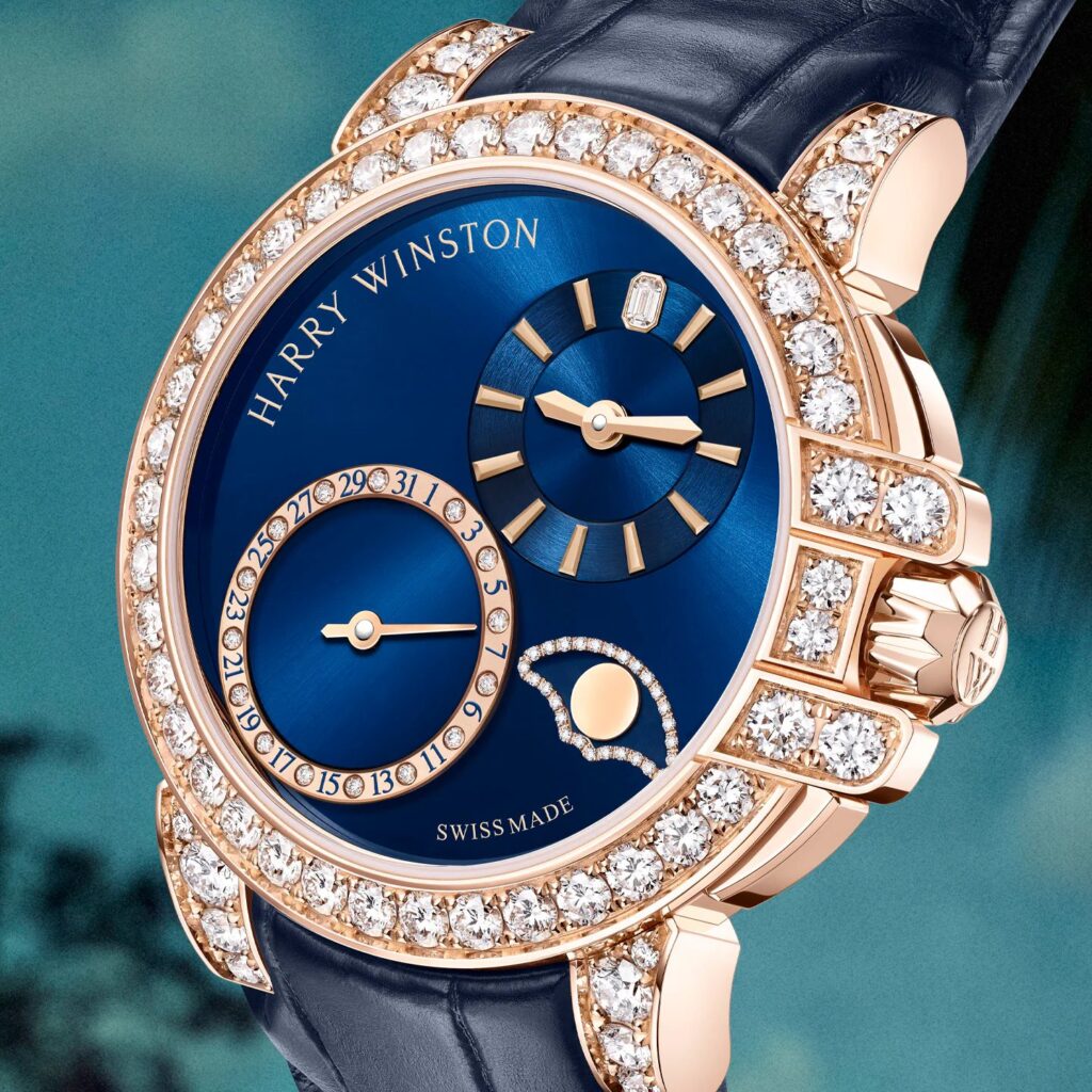 Ocean Date Moon Phase by Harry Winston / Patricia Olivares Taylhardat, Ocean Date Moon Phase, Harry Winston, reloj, Ocean, fases, luna, nácar, diamantes, clásico, joya, relojería